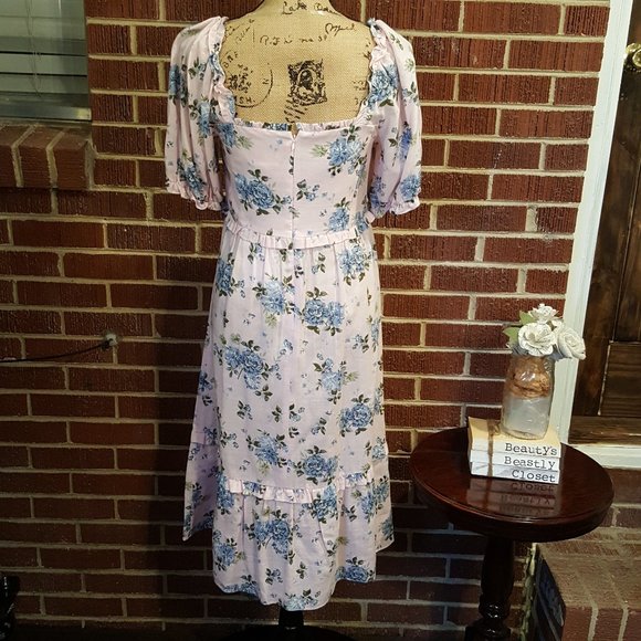 ❌sold❌ Gal Meets Glam Isabel Floral Smocked Midi Dress - Picture 7 of 11